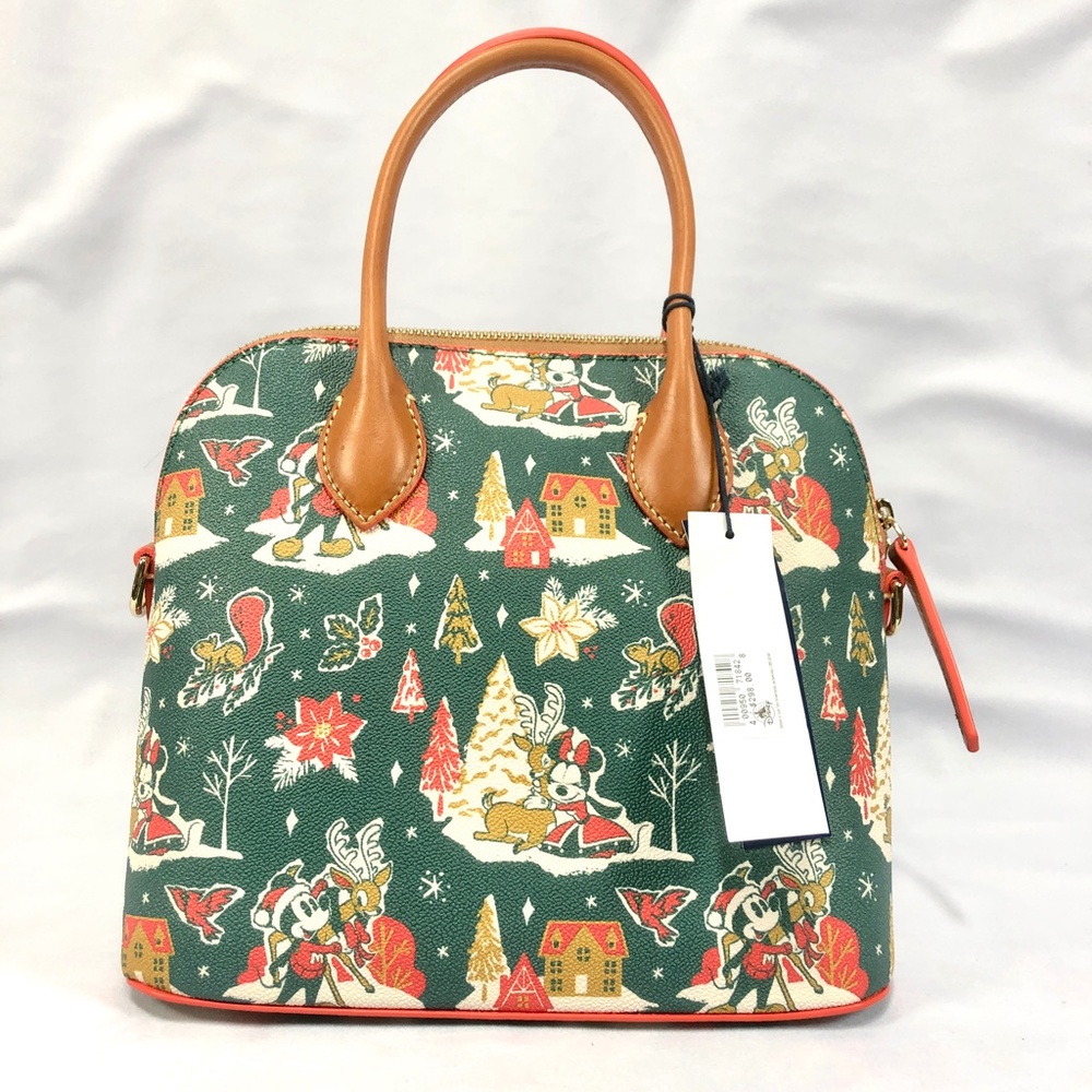 2022 Disney Dooney & Bourke Mickey & Minnie Christmas Holiday Satchel Bag B NEW - Picture 3 of 6